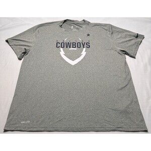 Dallas Cowboys Nike NFL Short Sleeve Dri Fit Shirt Tee Grey Mens XXL 2XL